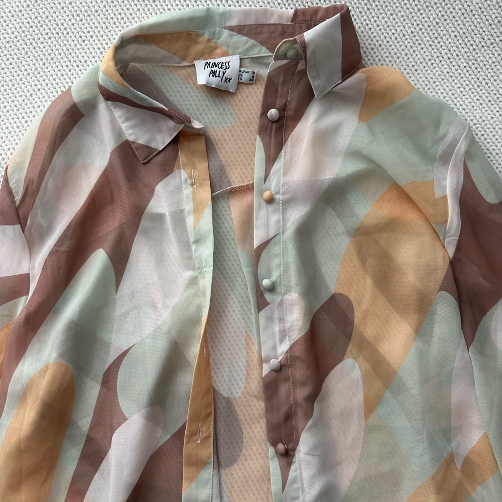 Princess Polly Funky Town Shirt Multi Size 6 - Picture 7 of 12